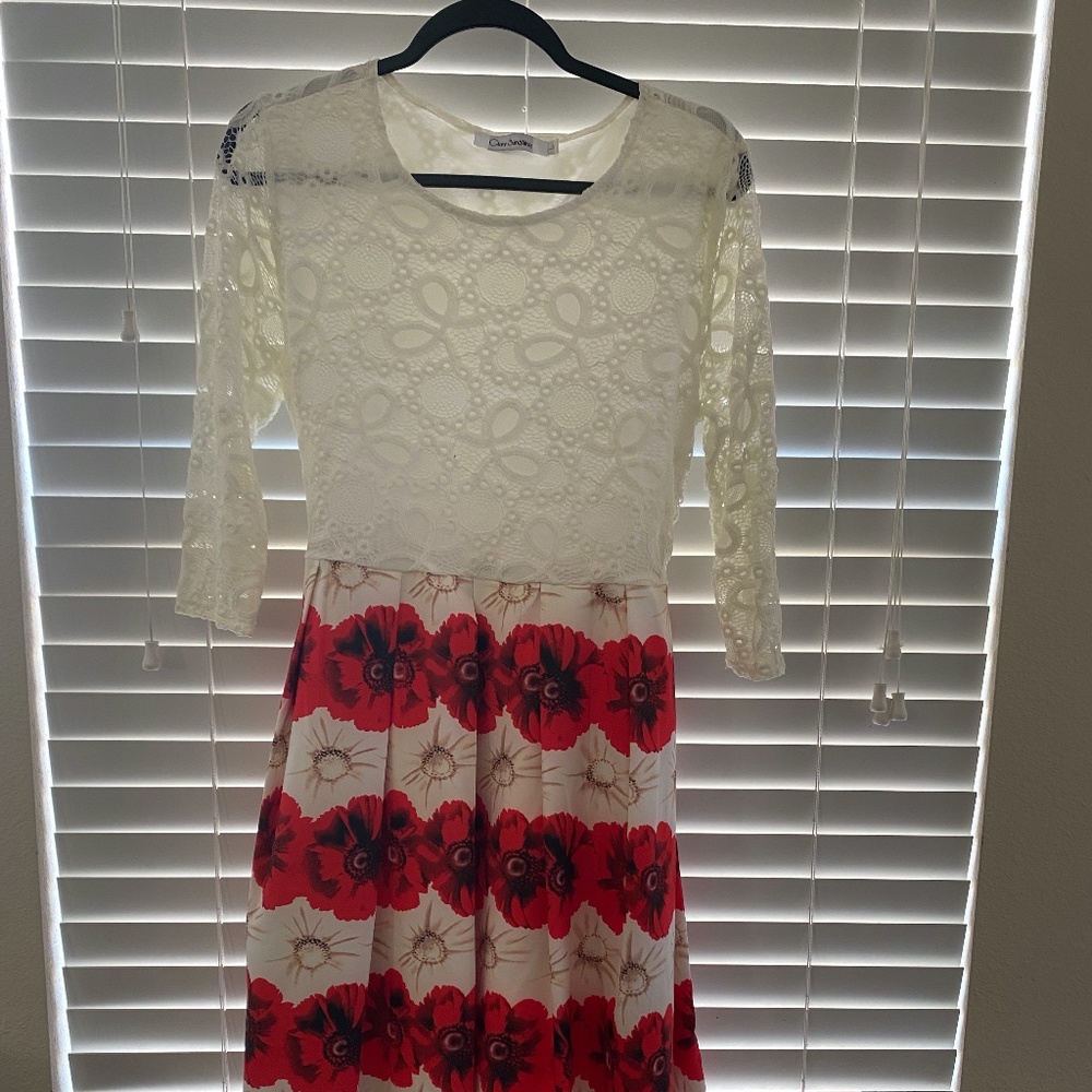 NWOT lace and floral dress